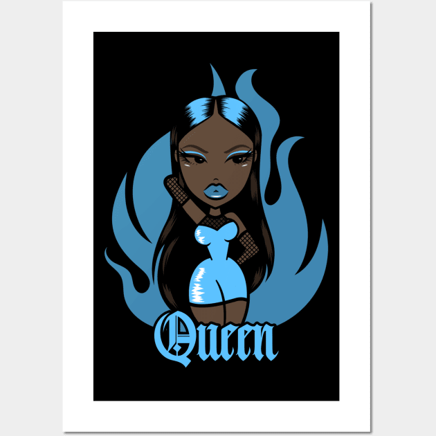 Queen Doll girl Light Blue v3.5 Wall Art by Just In Tee Shirts